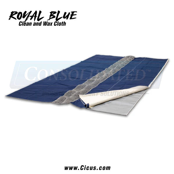 Coronet Royal Blue Wax Cloth with Silicone Flap and Mesh Strip - 60" x 120" [440HORC] $